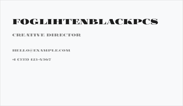 FoglihtenBlackPcs Business Card