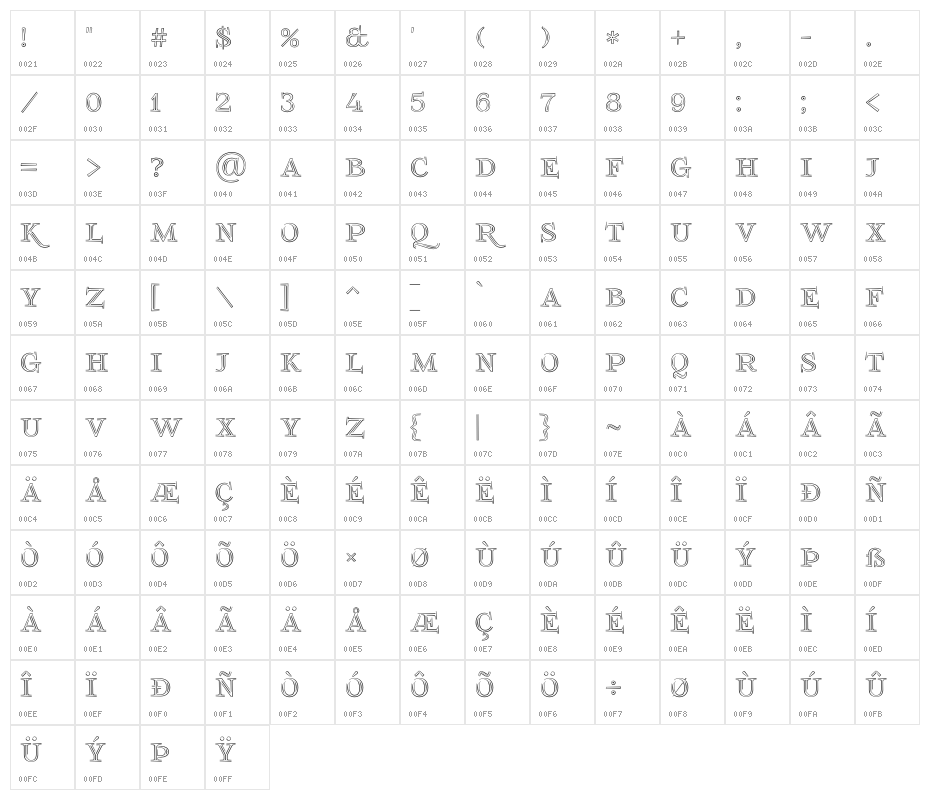 FoglihtenNo03 Character Map