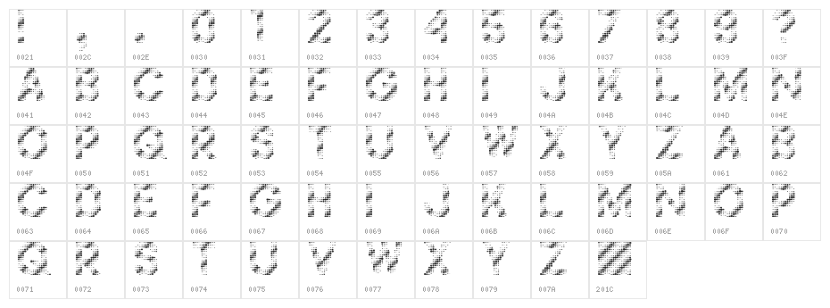 Foilness Regular Character Map