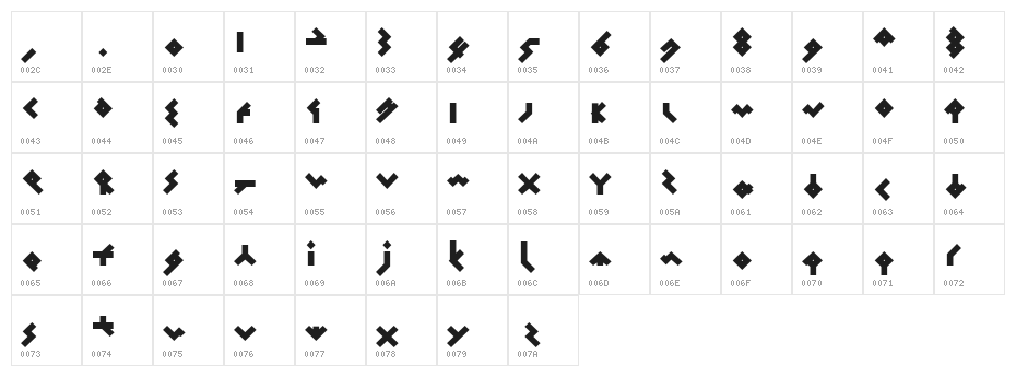 Fol S Bold Character Map