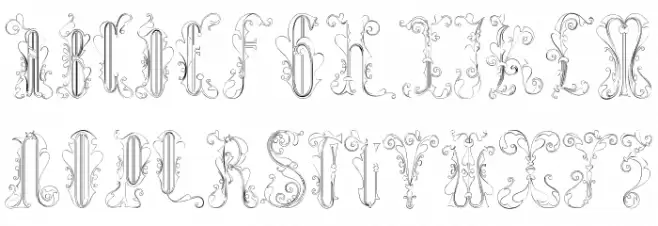 Folhas Caps Schriftart Kleinbuchstaben