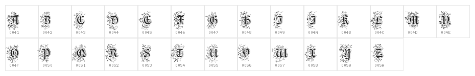 Foliar Initials Character Map