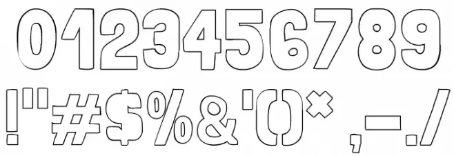 Folk outline Font OTHER CHARS