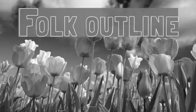 Folk outline Font examples