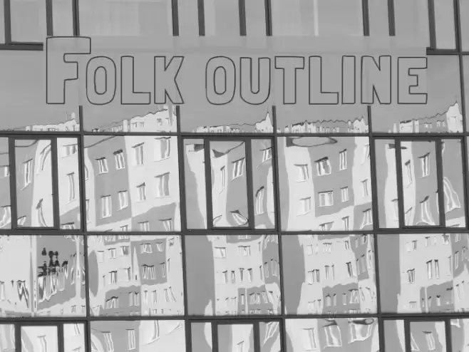 Folk outline Font examples