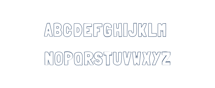 Folk outline Lowercase