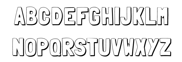Folk-shadow Font LOWERCASE