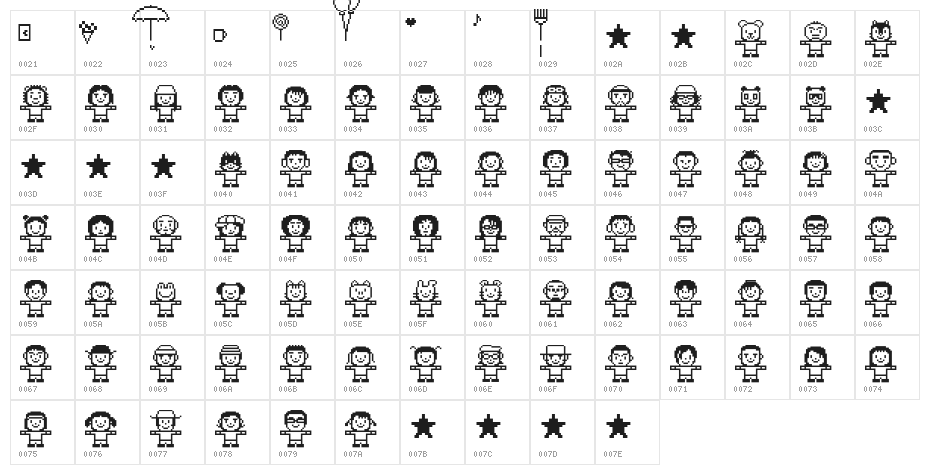 Folk   white Character Map