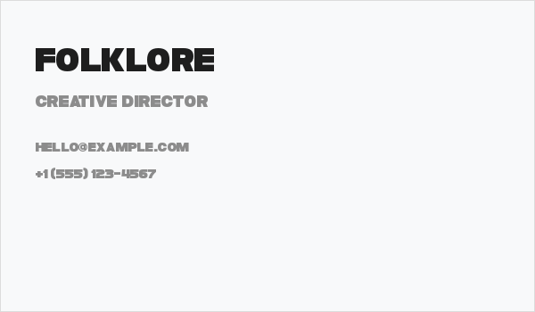 Folklore Business Card