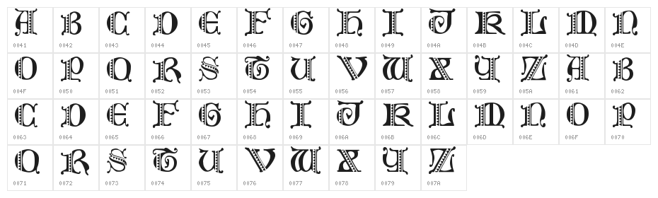 Folks PS Character Map