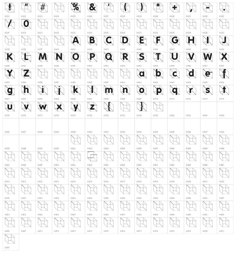 FolksInCube Character Map