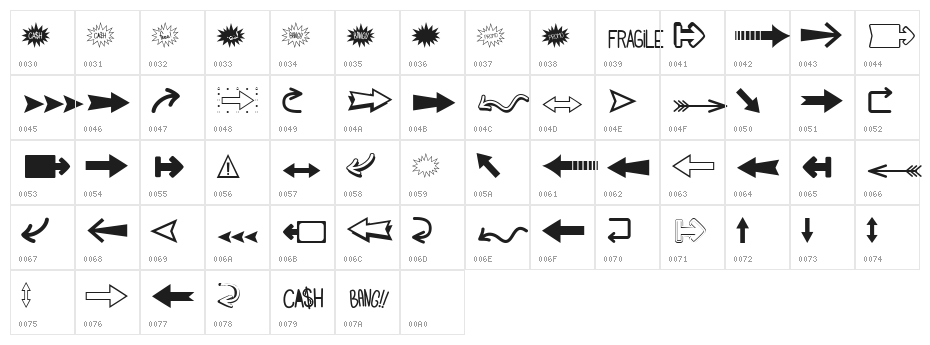 Follow The Arrow Character Map
