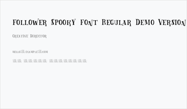 Follower Spooky Font Regular Demo Version Business Card