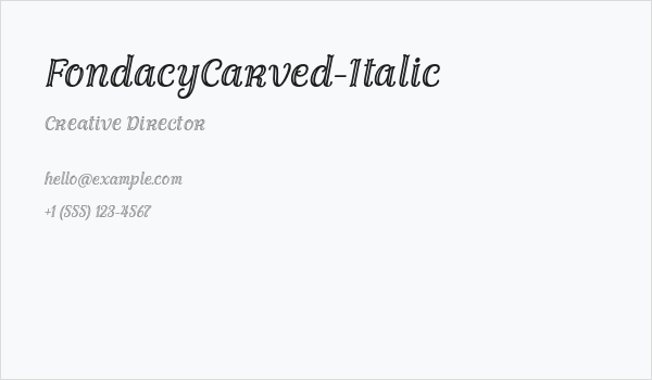 FondacyCarved-Italic Business Card