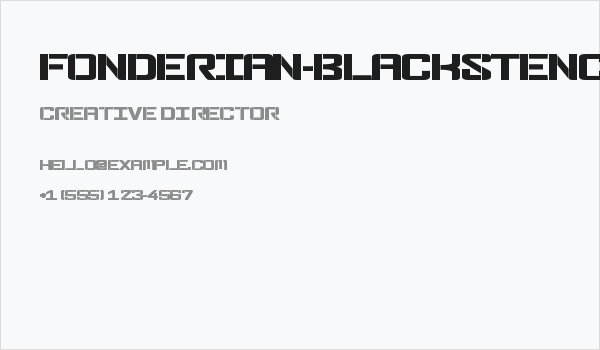 Fonderian-BlackStencil Black Business Card