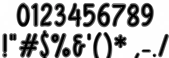 Fondian Outline Font OTHER CHARS