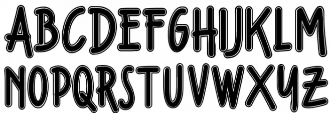 Fondian Outline Font LOWERCASE