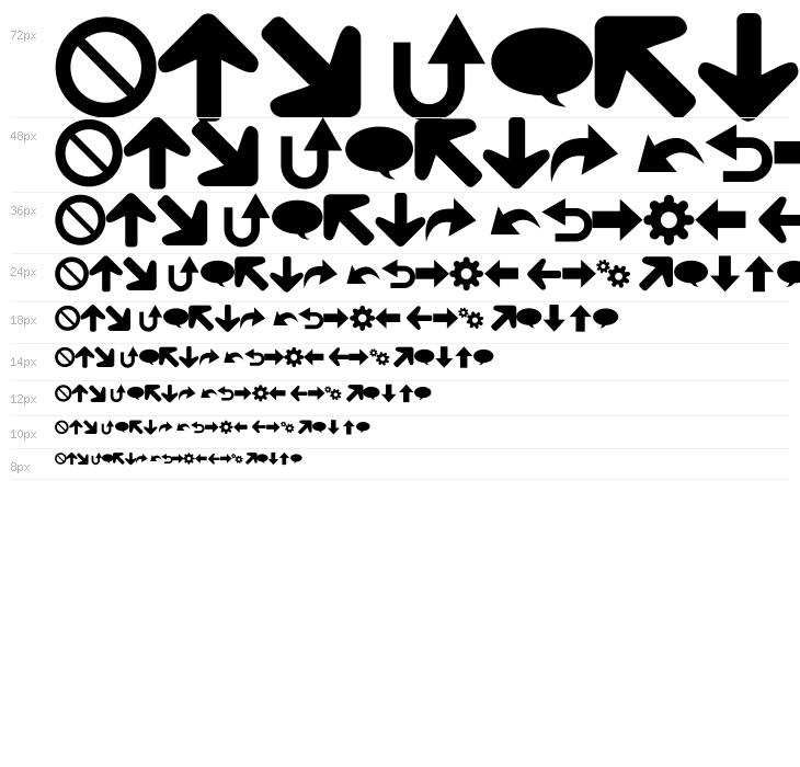 Font 90 Icons Waterfall