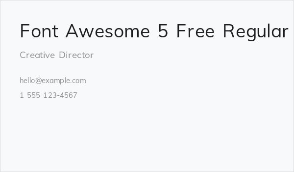 Font Awesome 5 Free Regular Business Card