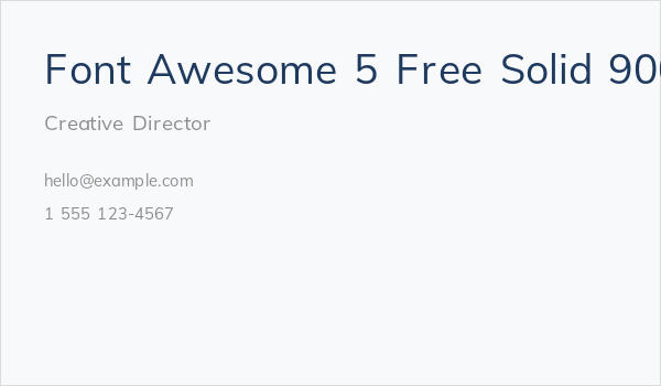 Font Awesome 5 Free Solid 900 Business Card