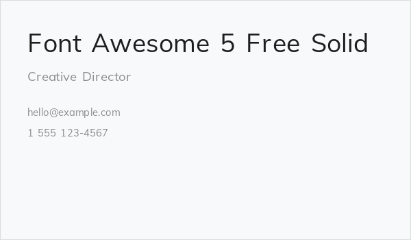 Font Awesome 5 Free Solid Business Card