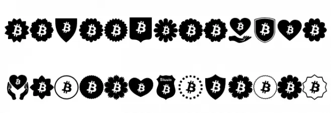 Font Bitcoin Color Font Litere mari