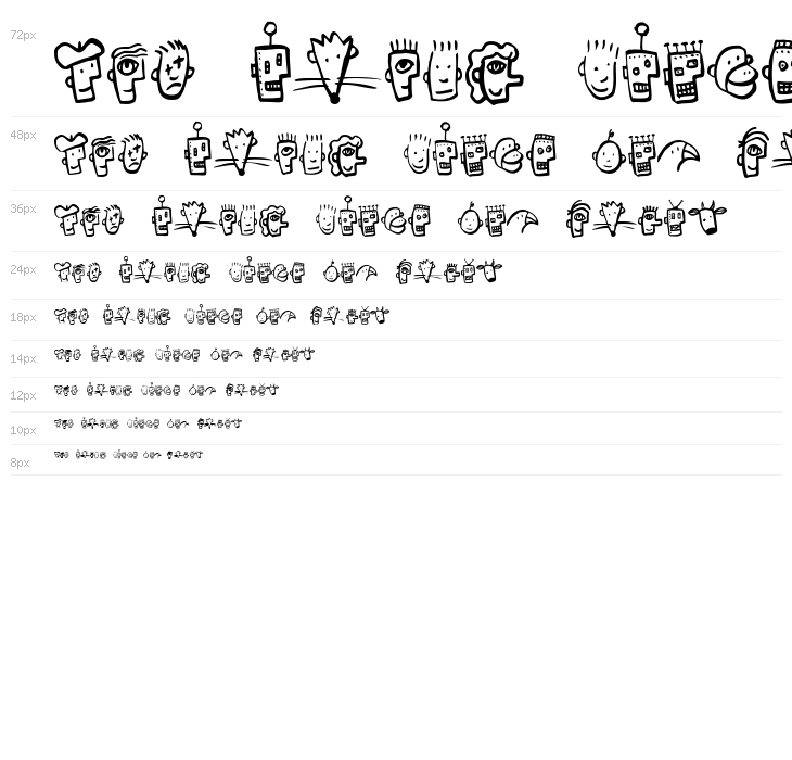 Font Heads Waterfall