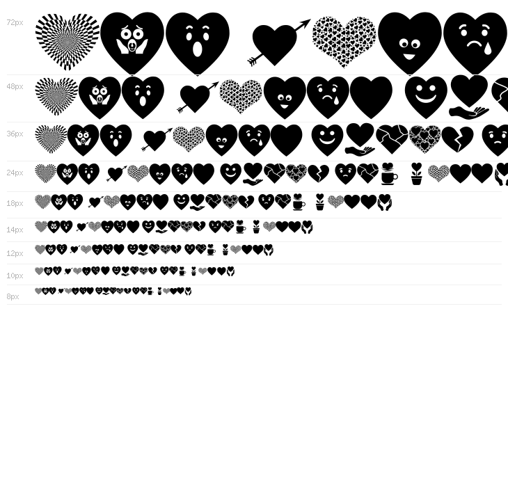 Font Hearts Love el harrak © el-harrak.blogspot.com Waterfall