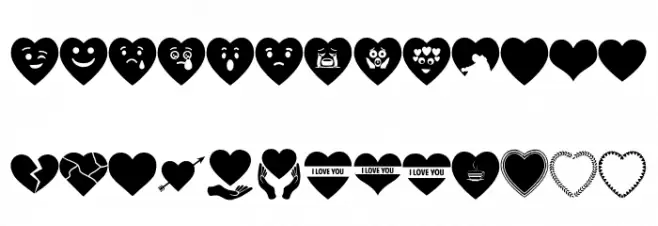 Font I Love You Fuentes MINÚSCULAS