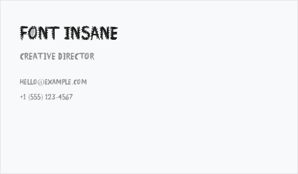 Font Insane Business Card