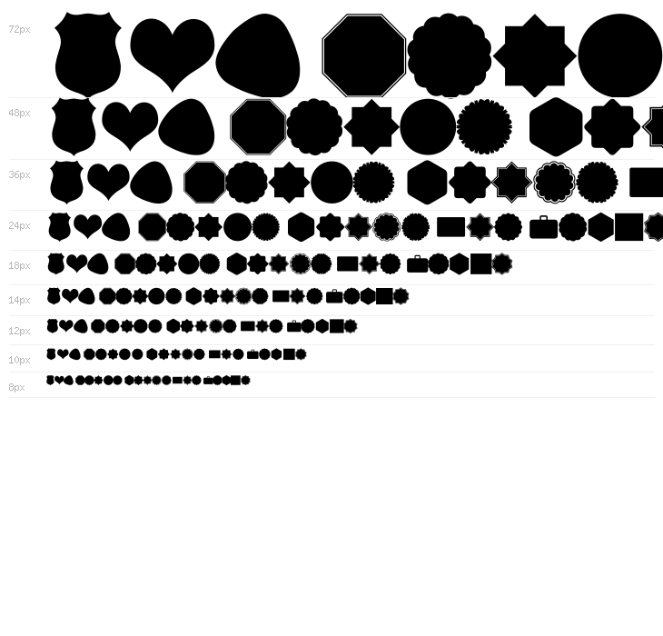 Font Shapes 2019 Waterfall