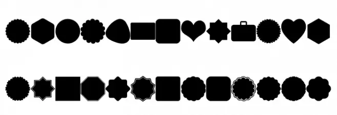 Font Shapes 2019 Caratteri MINUSCOLO