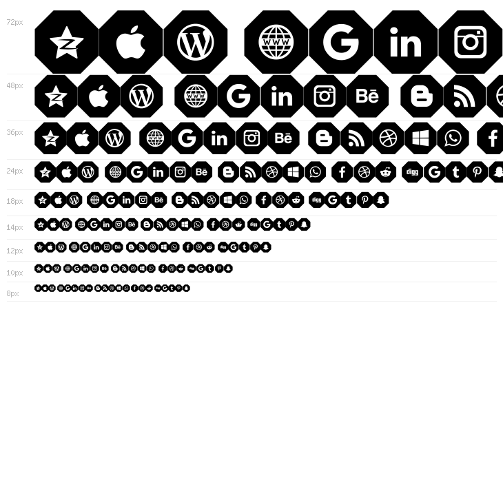 Font Social Media Color 2019 Waterfall