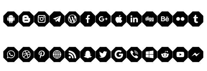 Font Social Media Color 2019 Font LOWERCASE