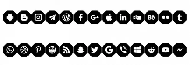 Font Social Media Color 2019 Caratteri MINUSCOLO