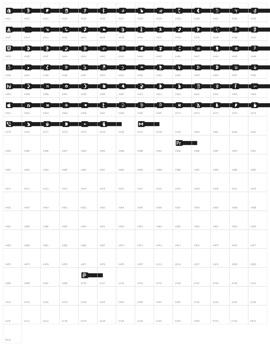 Font Social Pro Character Map