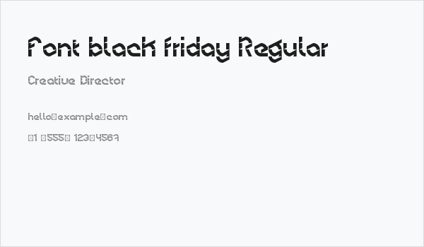 Font black friday Regular Business Card