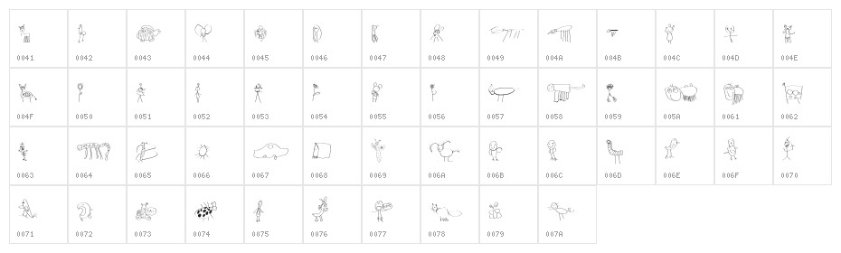 Font for Children Indo Character Map