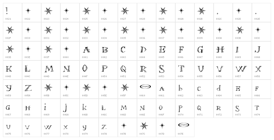 Font in a Red Suit [The Christmas Font] Character Map