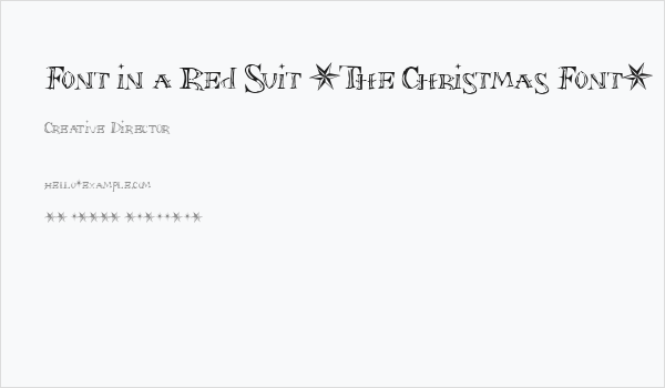 Font in a Red Suit [The Christmas Font] Business Card