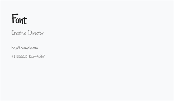Font Business Card