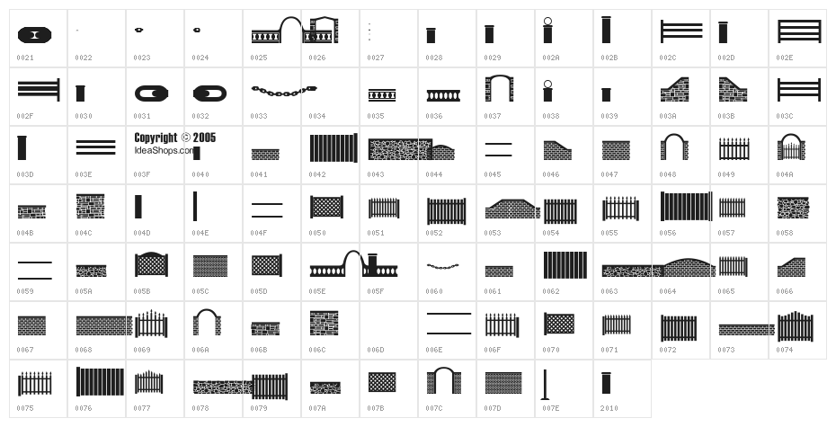 FontCo Fences Character Map