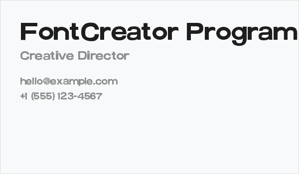 FontCreator Program 4-1 Business Card