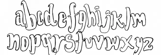 FontForTheDumped Outline Font Litere mari