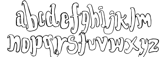 FontForTheDumped Outline Font LOWERCASE