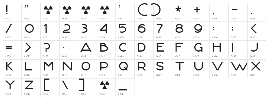 FontLogic Normal Character Map