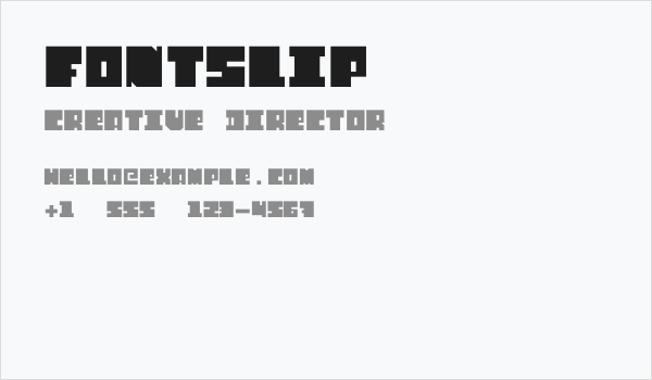 FontSlip Business Card