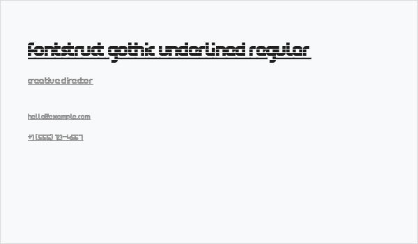 FontStruct Gothic Underlined Regular Business Card