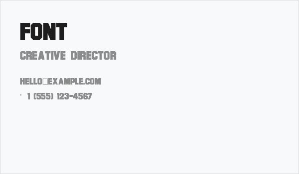 Font Business Card