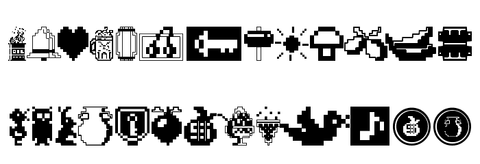 Fontalicious Thingbats Font LOWERCASE